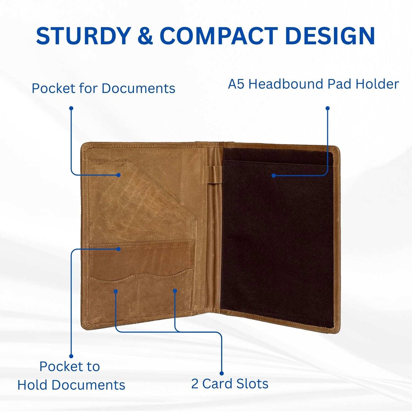 Leather Padfolio A5 - Brown