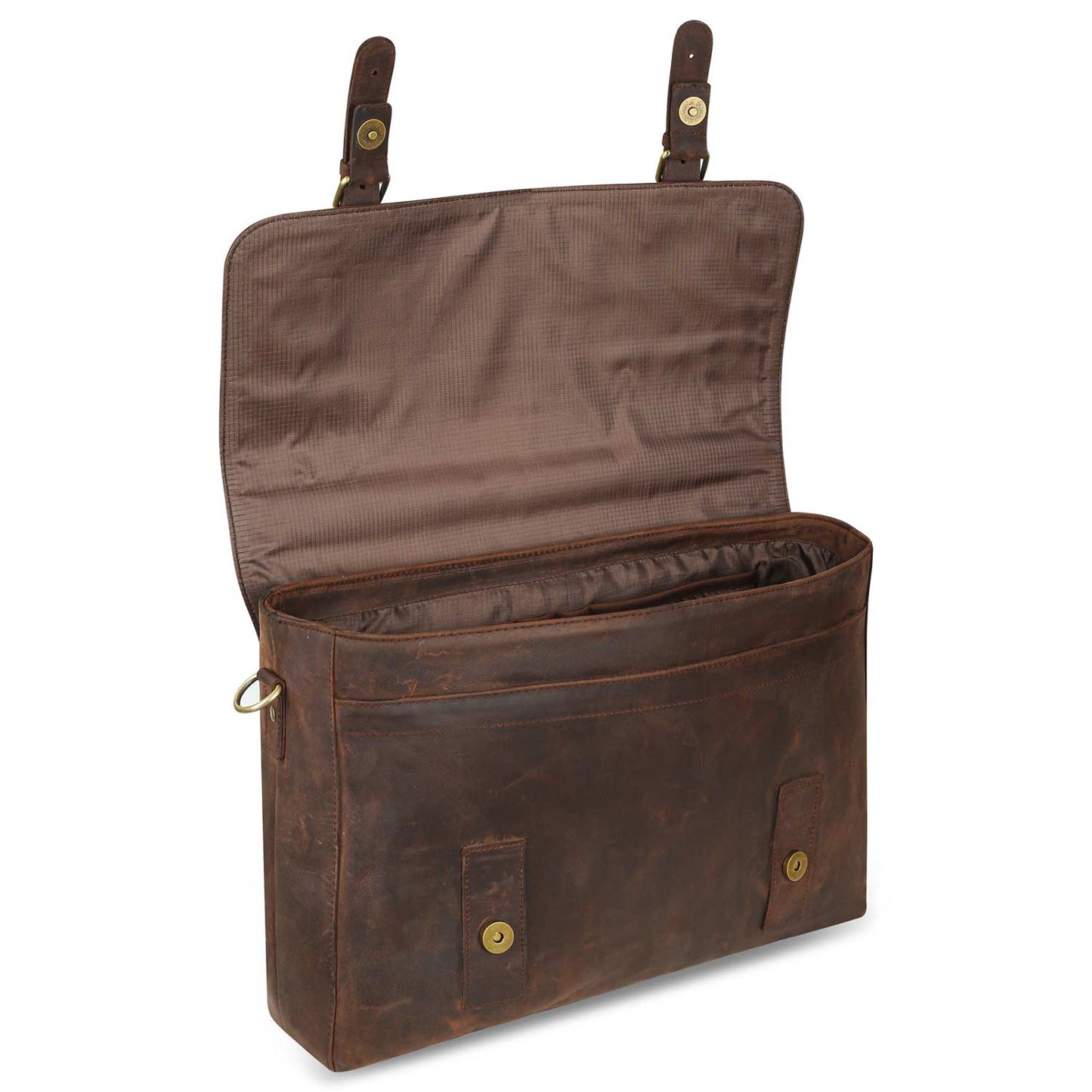 Leather Briefcase Messenger Bag for Men - Brown