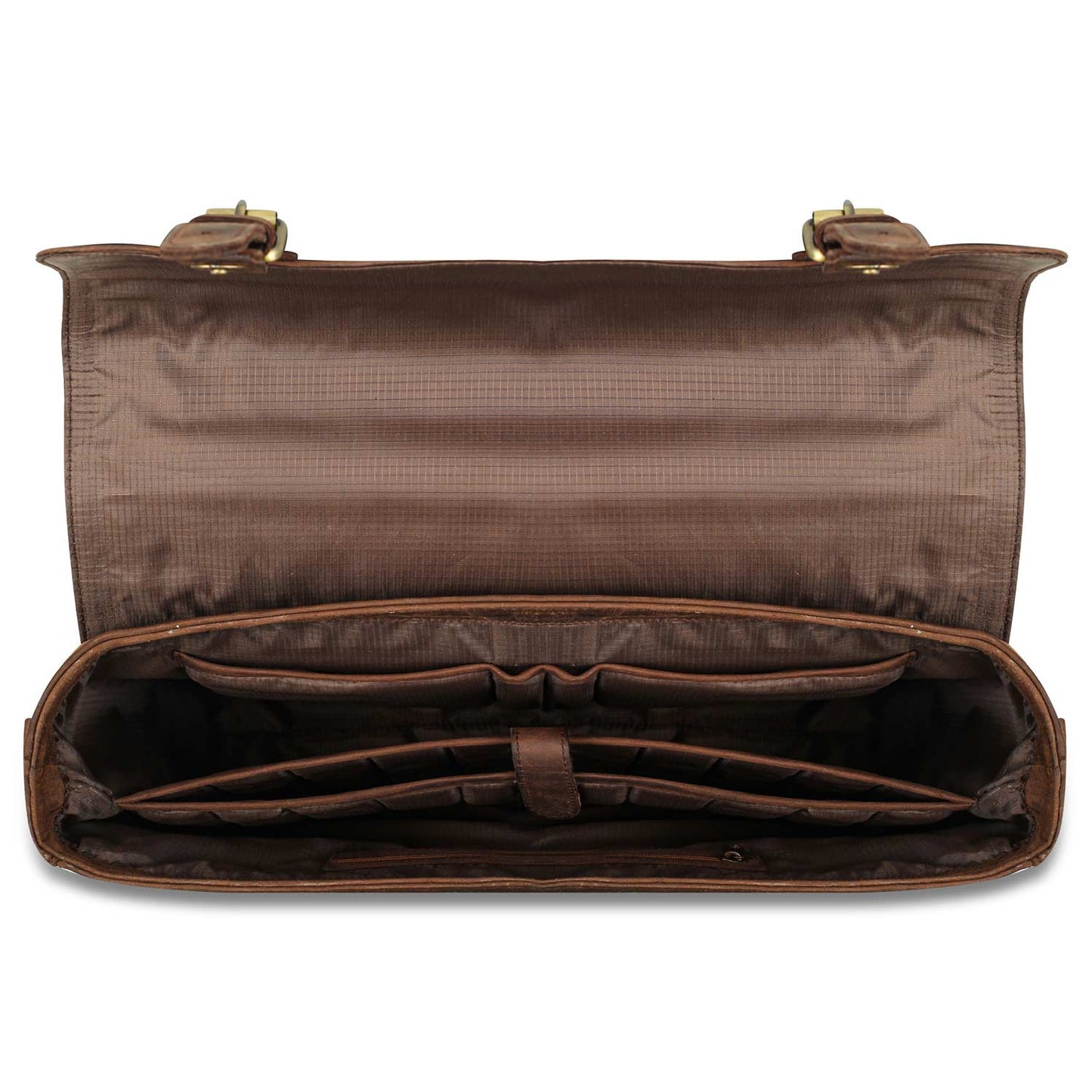 Leather Briefcase Messenger Bag for Men - Brown
