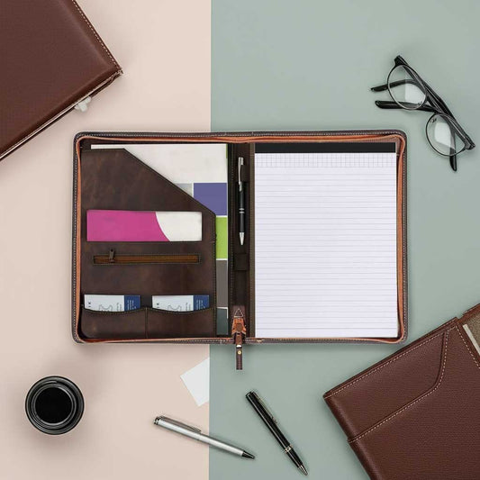 Handmade Leather Zipper Portfolio A4 – Harley: The Ultimate Professional Companion