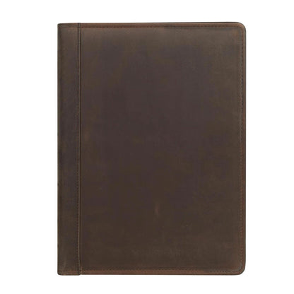 Handmade A4 Brown Leather Portfolio - Noel