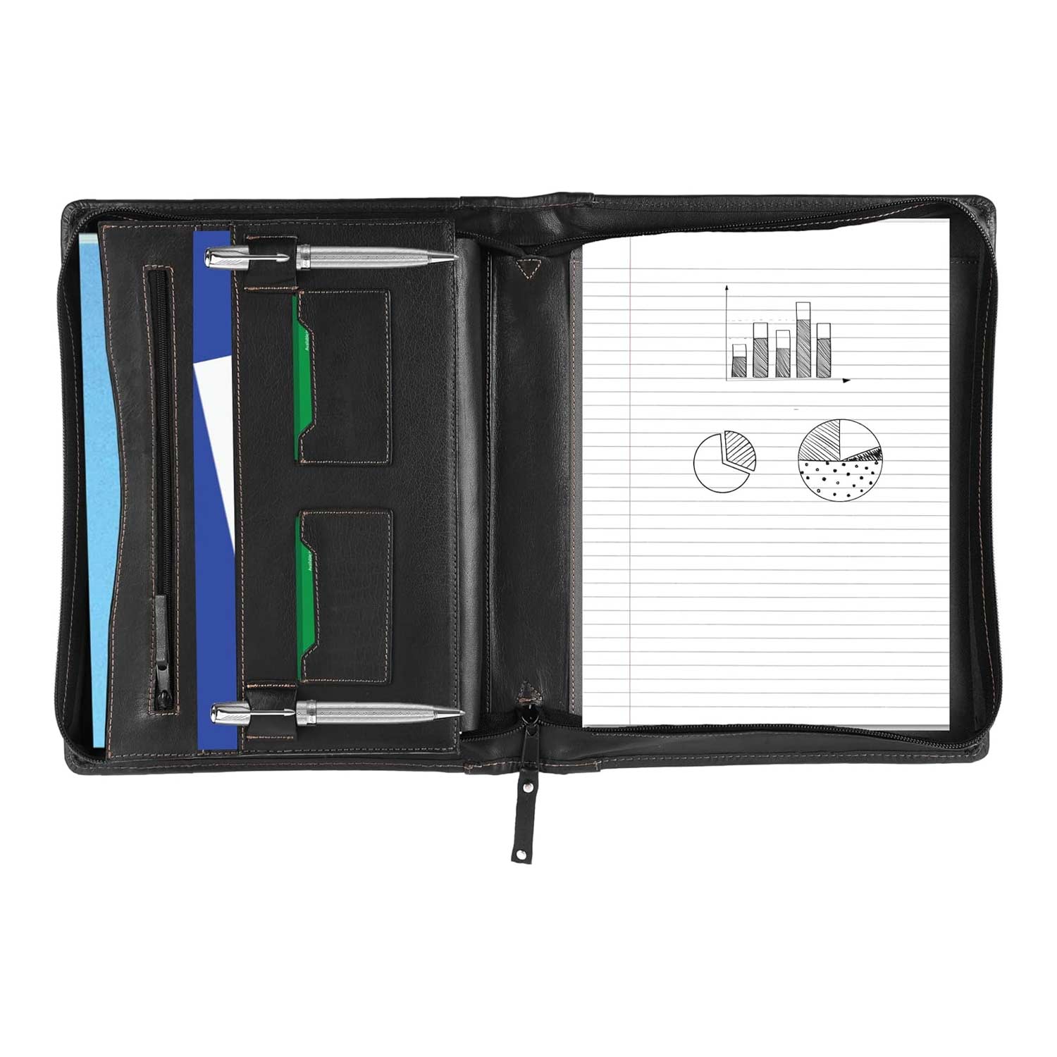 A4 Schrijfmap van leer, met rekenmachine, opvouwbare en ritssluiting, multifunctionele zakelijke documentenmap, conferentiemap portfolio organizer voor school en werk (bruin A4 Schrijfmap van leer, met rekenmachine, opvouwbare en ritssluiting, multifunctionele zakelijke documentenmap, conferentiemap portfolio organizer voor school en werk (bruin