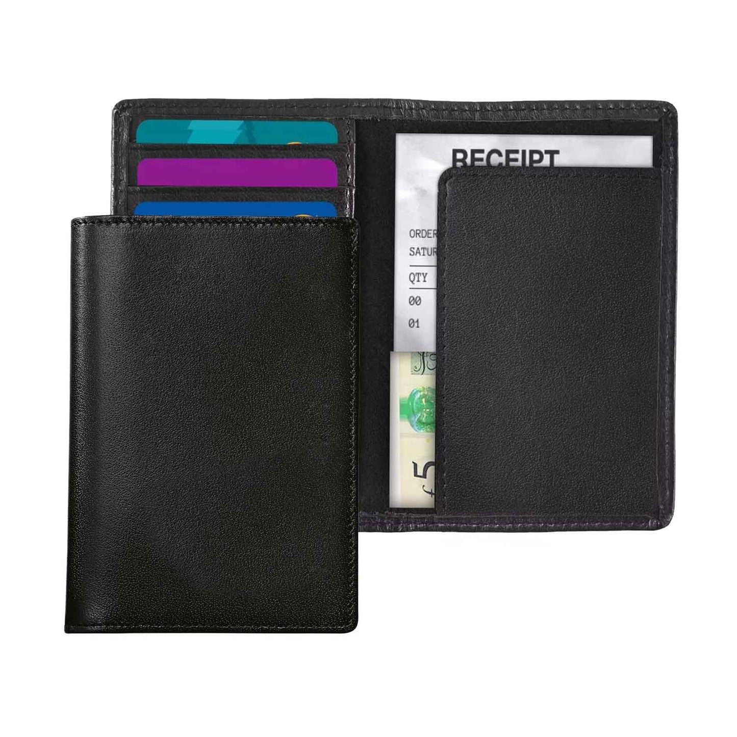 Leather Bifold Receipt and Card Holder