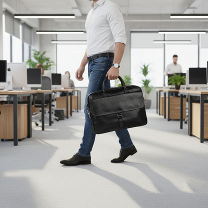 Leather Laptop Business Bag - Henrieta