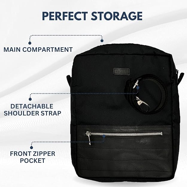 Crossbody Tablet iPad Bag - Black