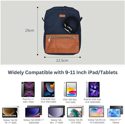 Crossbody Tablet iPad Bag - Blue
