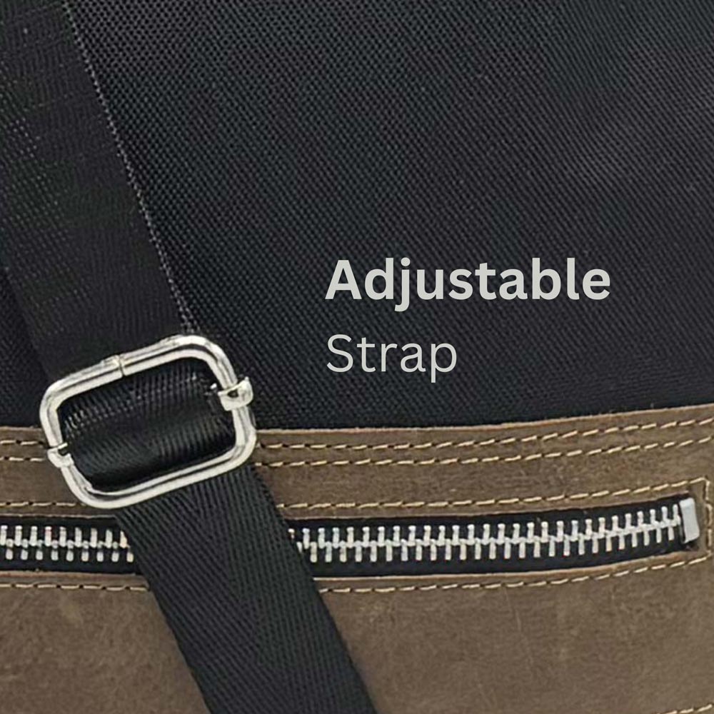 Crossbody Tablet iPad Bag - Black/Brown