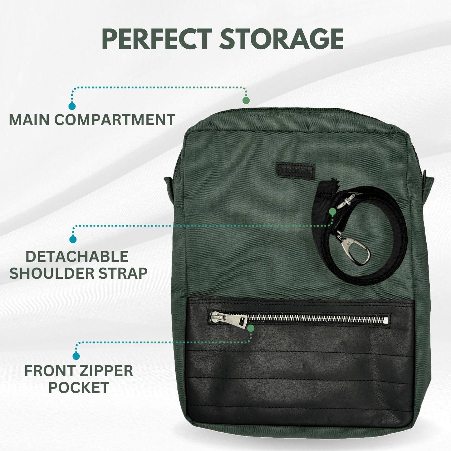 Crossbody Tablet iPad Bag - Olive Green