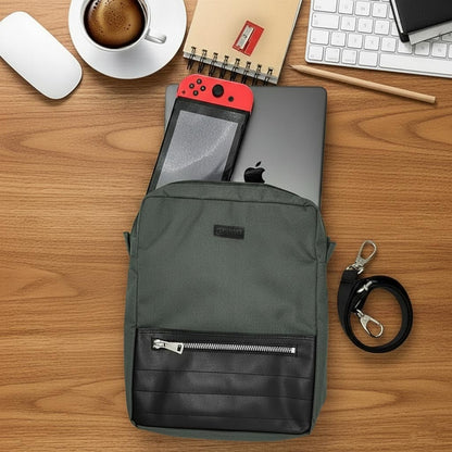Crossbody Tablet iPad Bag - Olive Green